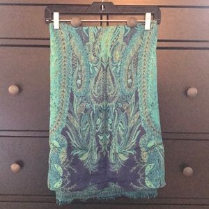 Peacock Feather Patterned Scarf
